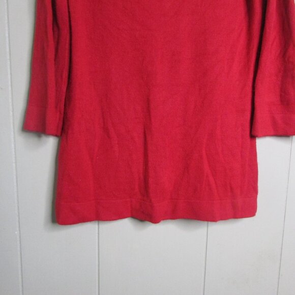 Carolyn Taylor Cardigan Sweater S 3/4 Sleeve Pockets Big Buttons Red - Picture 12 of 12